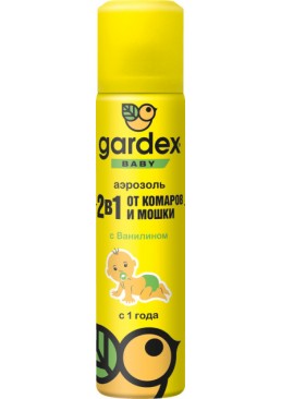Аэрозоль от комаров и мошки Gardex Baby для детей от 1 года, 80 мл